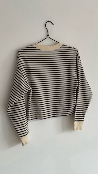 Jersey Mango Punto Rayas Oversize Cropped