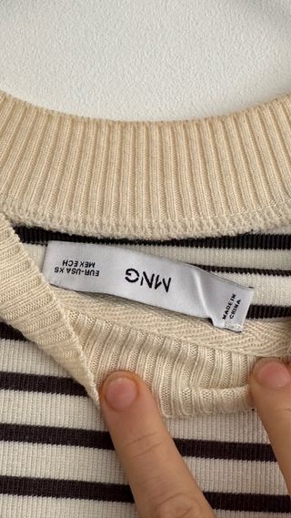 Jersey Mango Punto Rayas Oversize Cropped