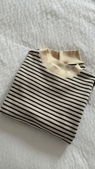 Jersey Mango Punto Rayas Oversize Cropped