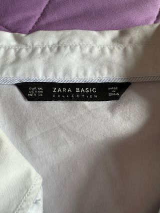 Camisa Zara Basic Mujer Entallada Blanco Talla XXL