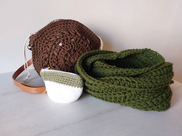 Bolso crochet marrón nuevo