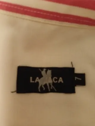 Camisa Caballero Blanca con Logo Rojo