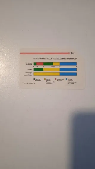 Carta Telefonica SIP Fasce Orarie
