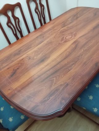 Mesa comedor madera extensible + 6 sillas
