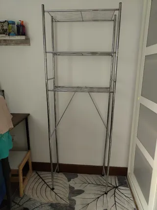 Estantería Metálica Plata para Baño