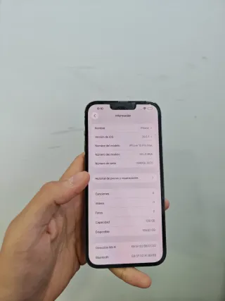 iPhone 13 Pro Max 128GB Batería 87% Problema facei