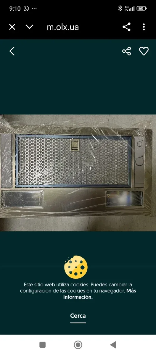 Grupo filtrante Elica 72 cm