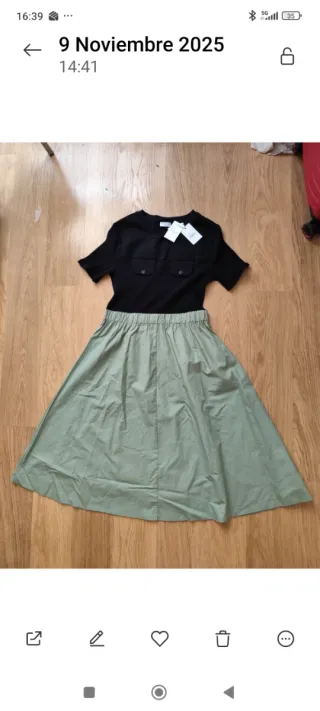 Vestido Claudie Pierlot Negro y Verde talla 3.