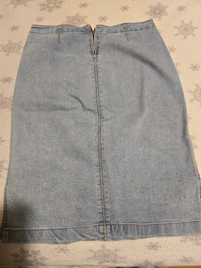 Falda vaquera midi azul