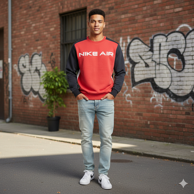 Sudadera Nike Air Roja y Negra