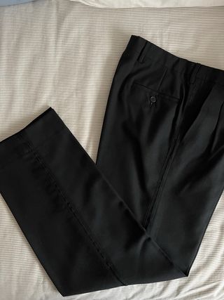 Pantalones de traje negros hombre