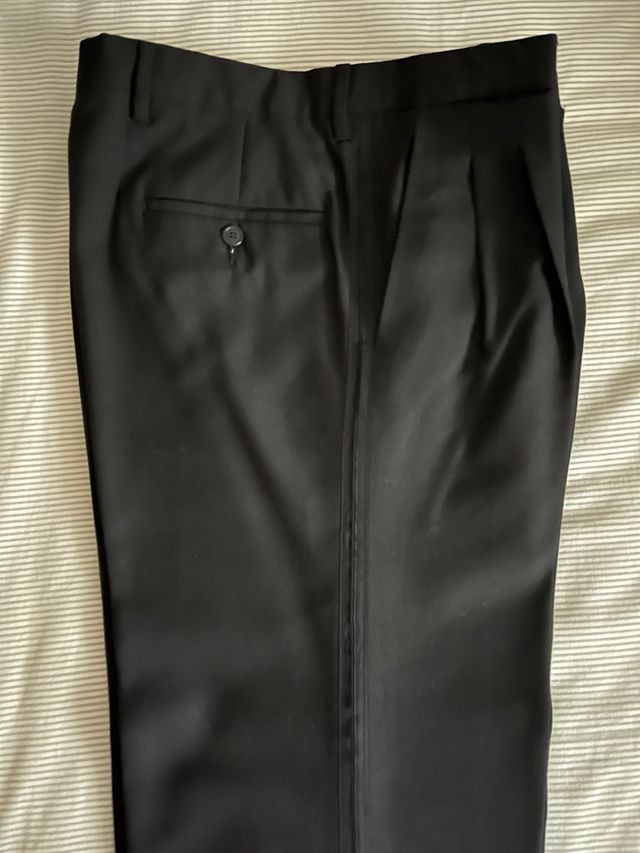Pantalones de traje negros hombre