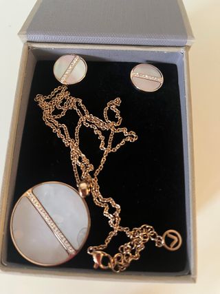 Conjunto Colgante y Pendientes Oro Rosa Viceroy