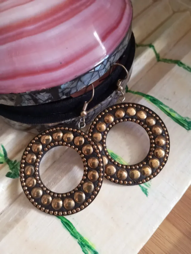 Pendientes Aro Dorados y Marrones