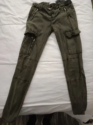 2 Pantalones cargo mujer verde militar por 6E