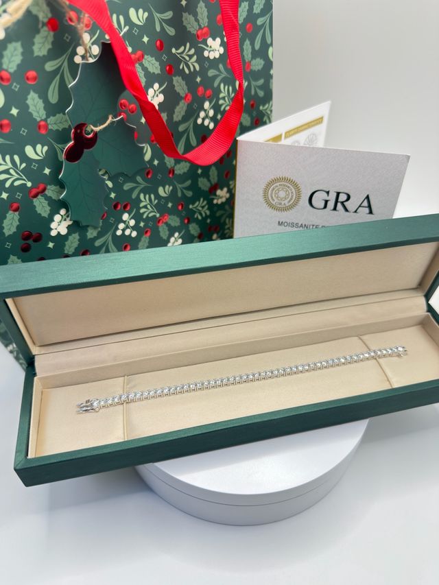 Bracciale Tennis Argenti e Moissanite - 17 cm