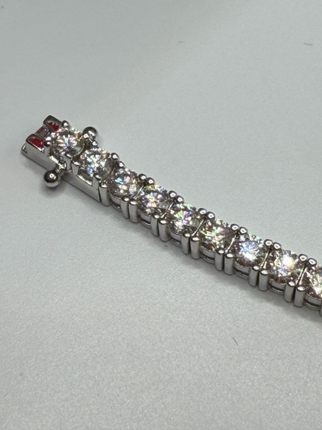 Bracciale Tennis Argenti e Moissanite - 17 cm