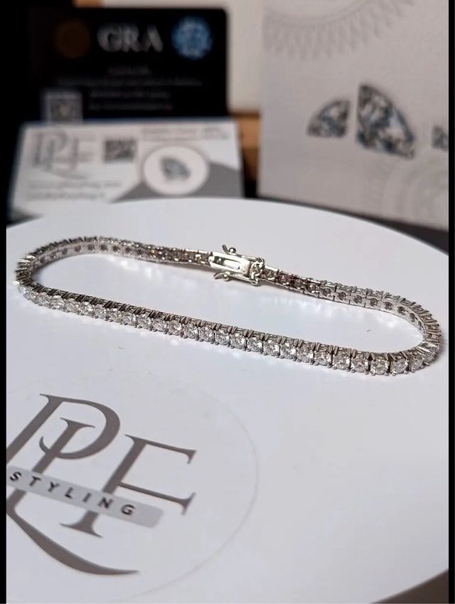 Bracciale Tennis Argenti e Moissanite - 17 cm