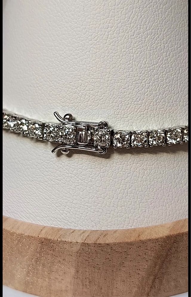 Bracciale Tennis Argenti e Moissanite - 17 cm