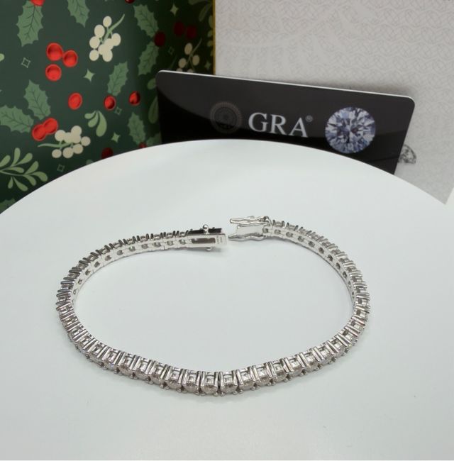 Bracciale Tennis Argenti e Moissanite - 17 cm