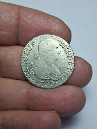 CARLOS IV 2 REALES PLATA 1799 MADRID (E875)