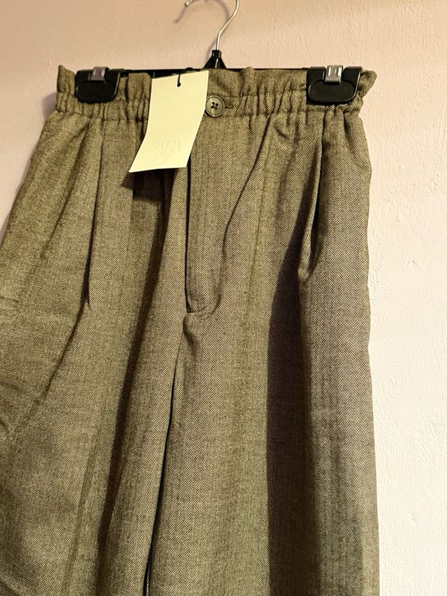 Pantalón Zara Niña Verde Oliva