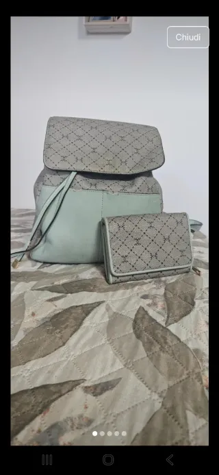 Borsa e portafoglio fantasia geometrica