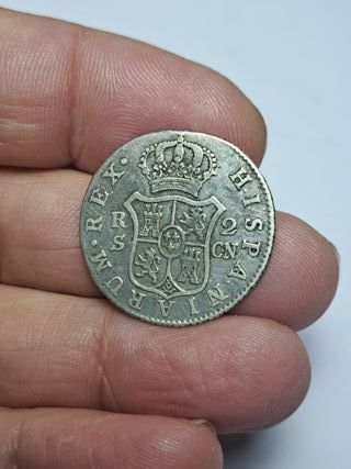 CARLOS IV 2 REALES PLATA 1795 SEVILLA (E876)
