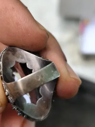 Anillo Plata Vintage Unisex Piedra Azul