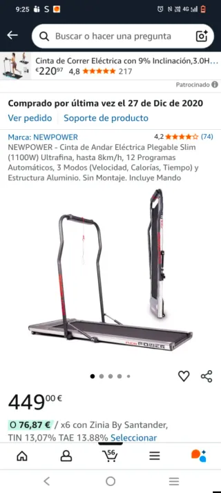 Cinta de Andar Correr New Power Slim
