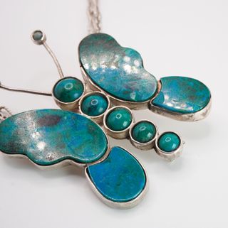 Ciondolo spilla turchese argento 925 mesico