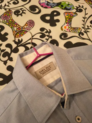 Camisa Zara Man Azul Talla M