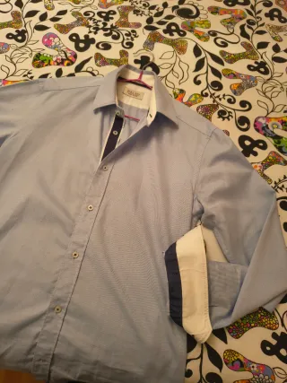 Camisa Zara Man Azul Talla M