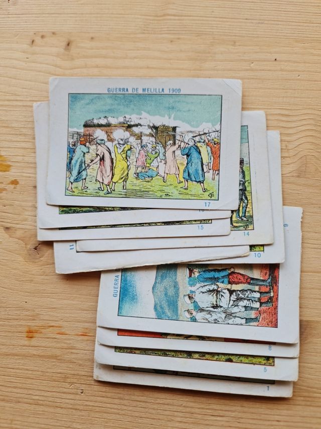 Lote 10 cromos antiguos Guerra de Melilla 1909