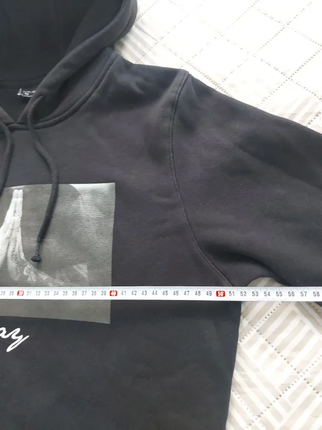 Sudadera Negra con Capucha Pray Talla M