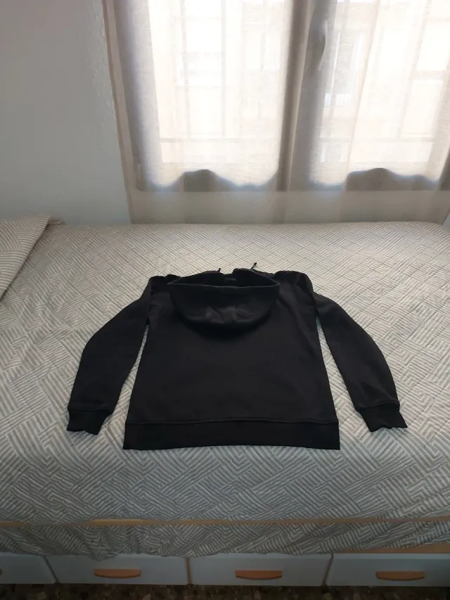 Sudadera Negra con Capucha Pray Talla M