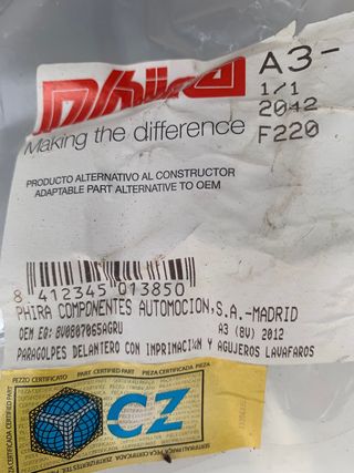 Paragolpes / defensa delantera Audi A3