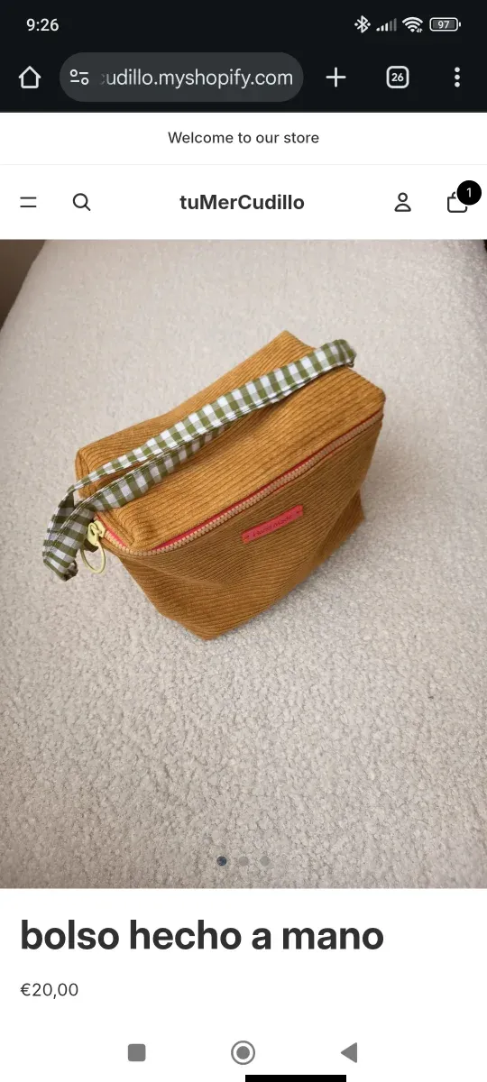 Bolso de pana pequeño