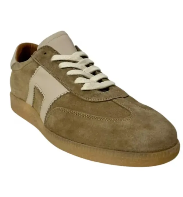 Zapatillas de Piel Beige y Marrón 43