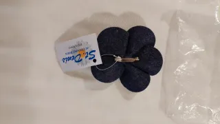 Spilla St. Denis fiore nero/arancio