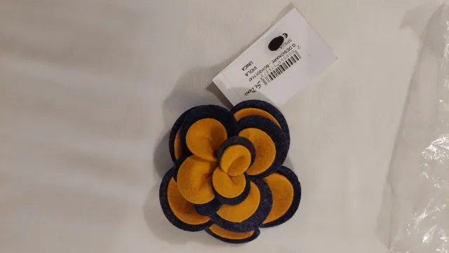 Spilla St. Denis fiore nero/arancio