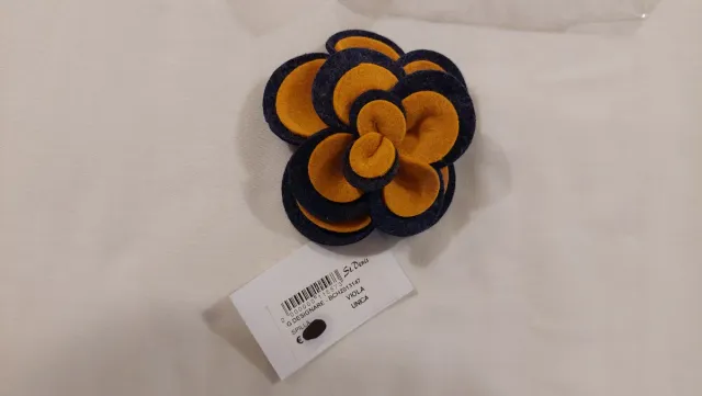 Spilla St. Denis fiore nero/arancio