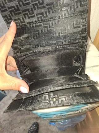 Portafoglio donna nero con fantasia