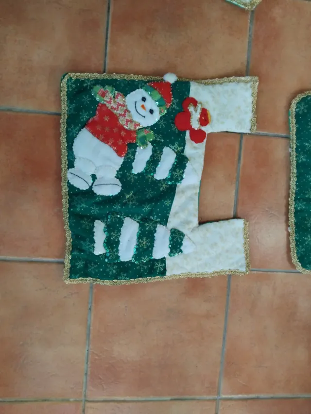 Juego alfombra y tapete navideño