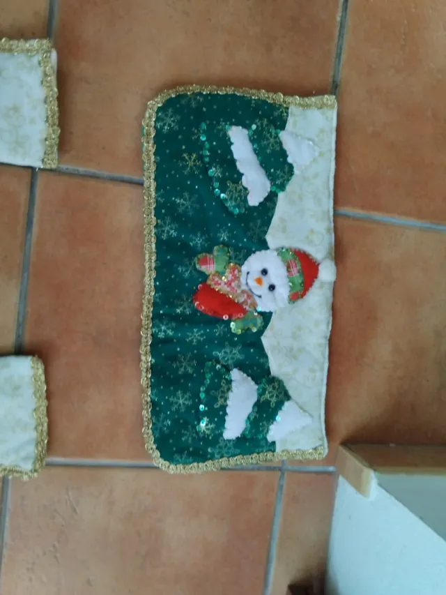 Juego alfombra y tapete navideño