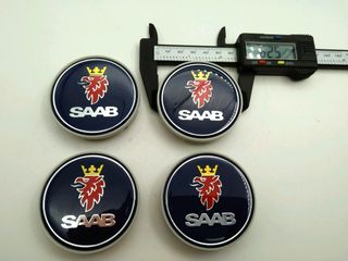 4 Centros de rueda SAAB 62mm negro