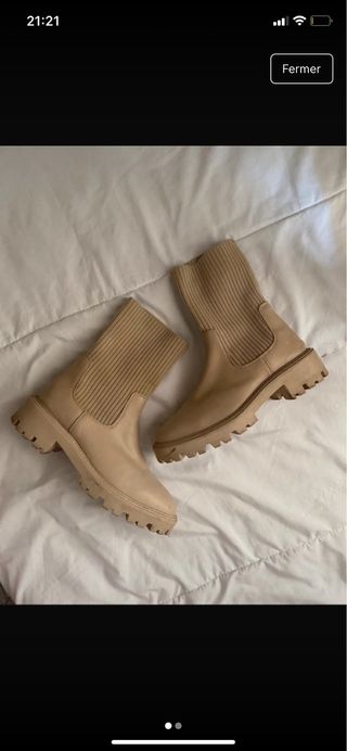 Botas beige de mujer