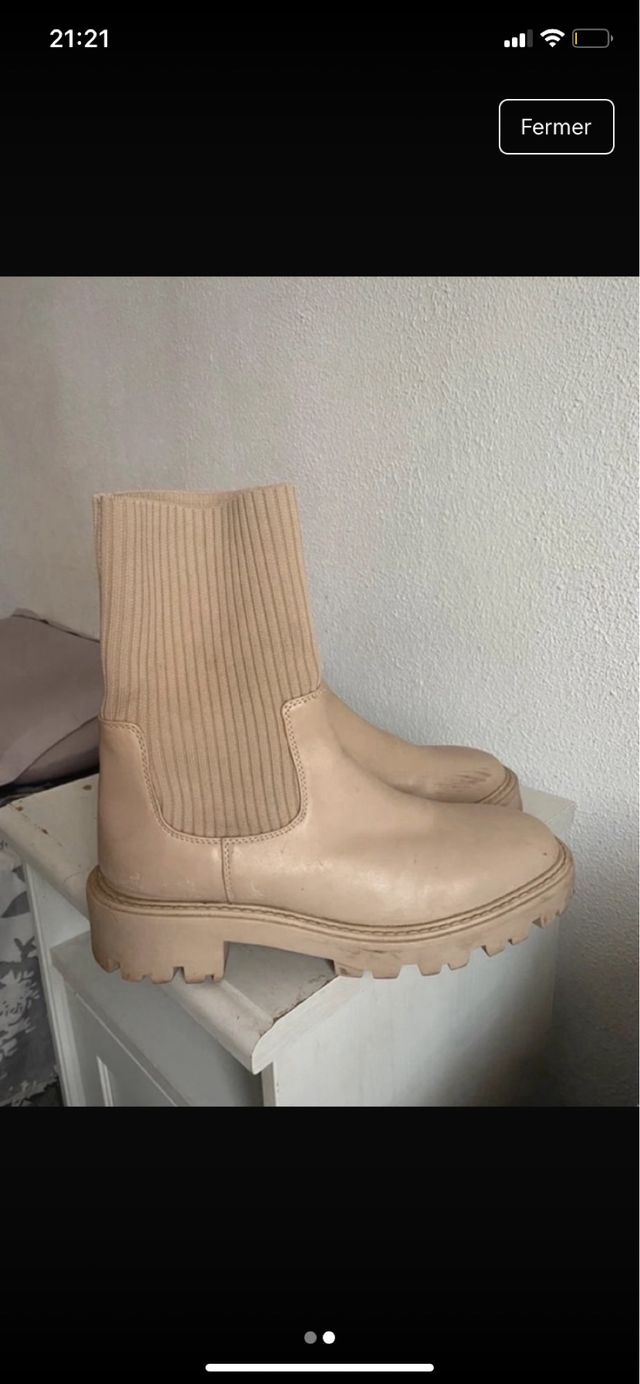 Botas beige de mujer