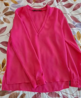 Blusa Zara Rosa Talla XS