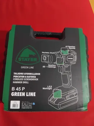 Taladro Stayer 18V con maletín y accesorios